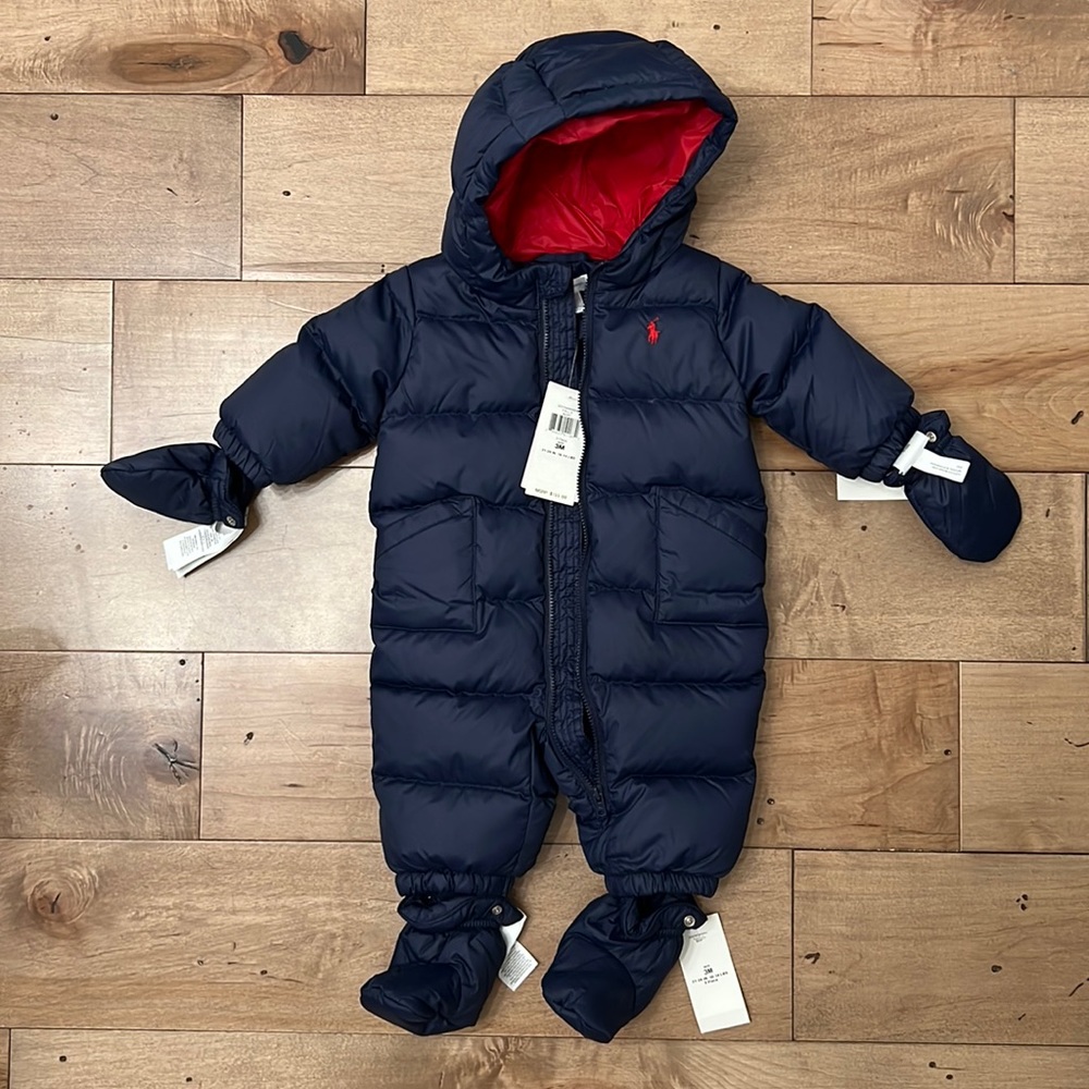 Ralph Lauren 3 piece navy bunting NWT 3M great condition